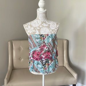 Strapless top, Floral Size Medium